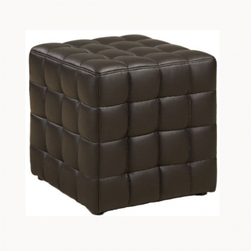 16,5x16,5x17,5H Brown Square Buds Ottoman 