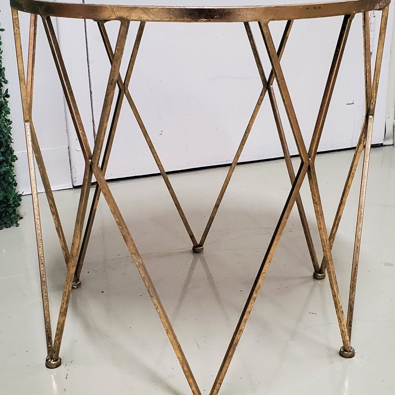 Golden Round End Table