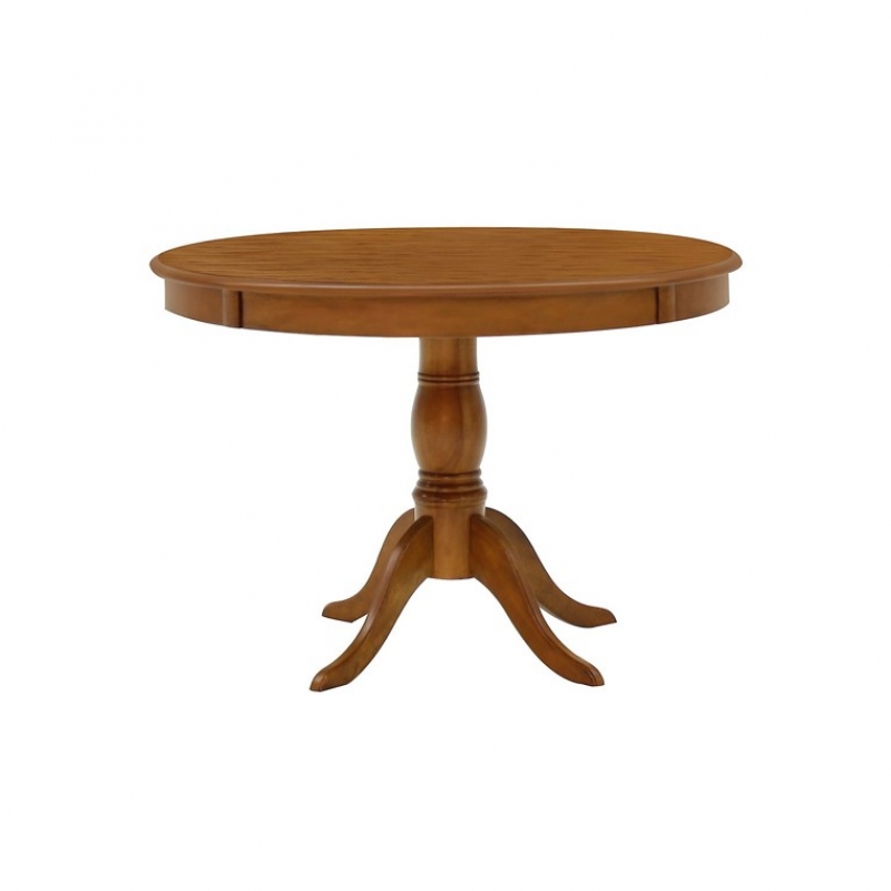 44x30H Oak Round Pedestal Table 