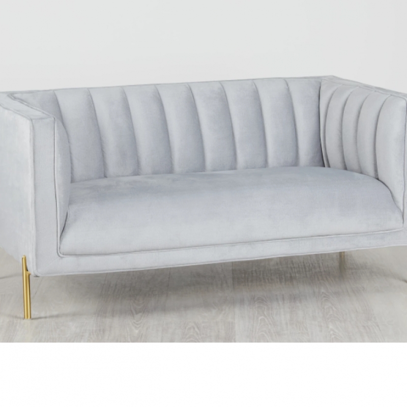 Velvet Gray Loveseat 61x34x30H