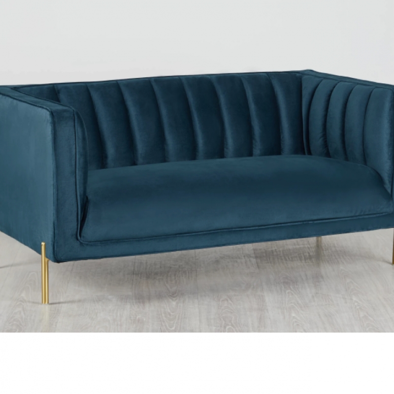 Velvet Blue Loveseat 61X34X30H