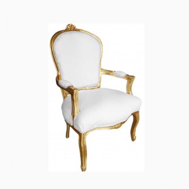 Gold White Louis XV Chair